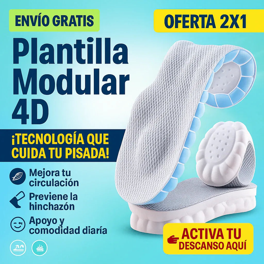 Promo x2 Plantillas Ortopédicas Modulares 4D