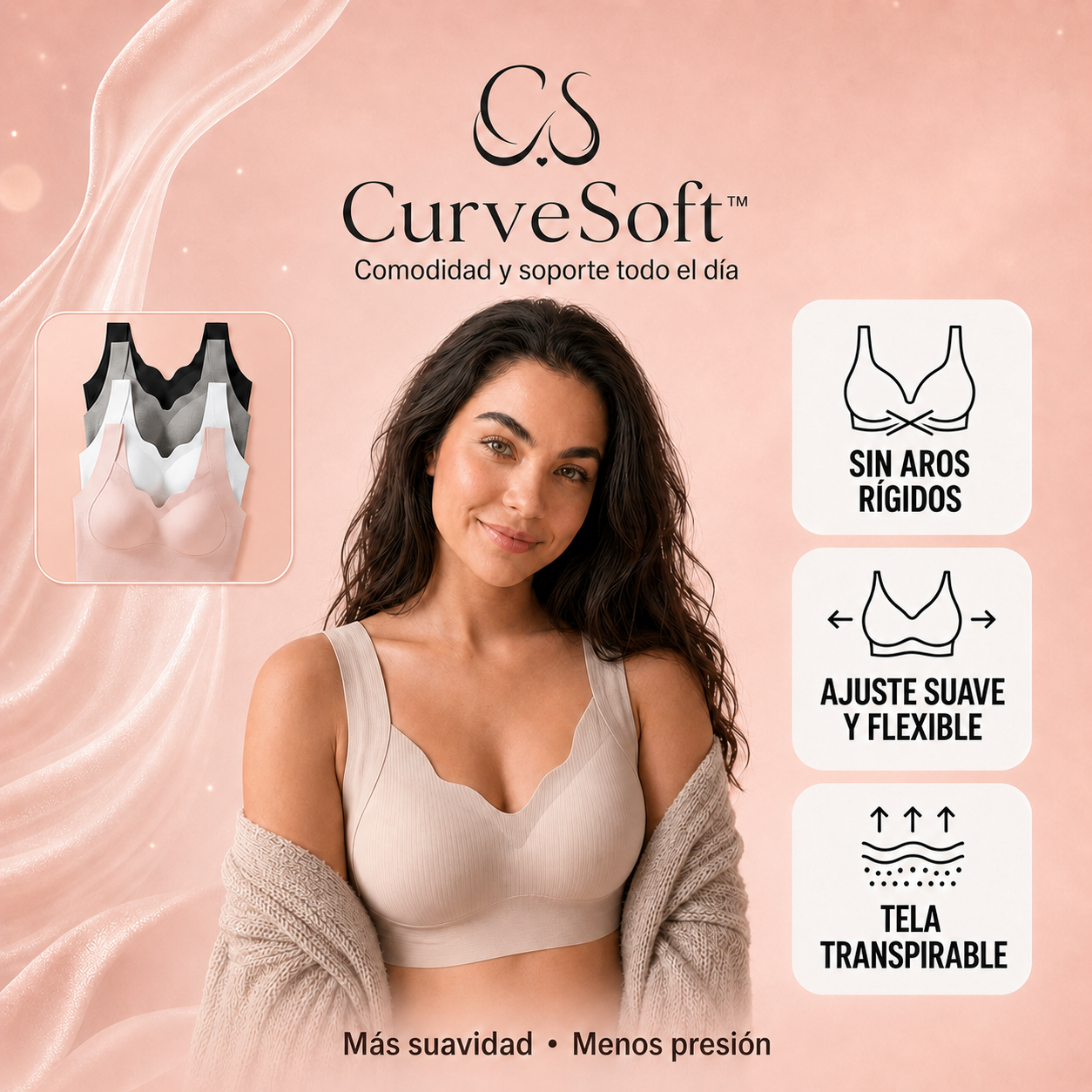 CloudLift™ – Sostén Liviano sin Aros con Soporte Envolvente