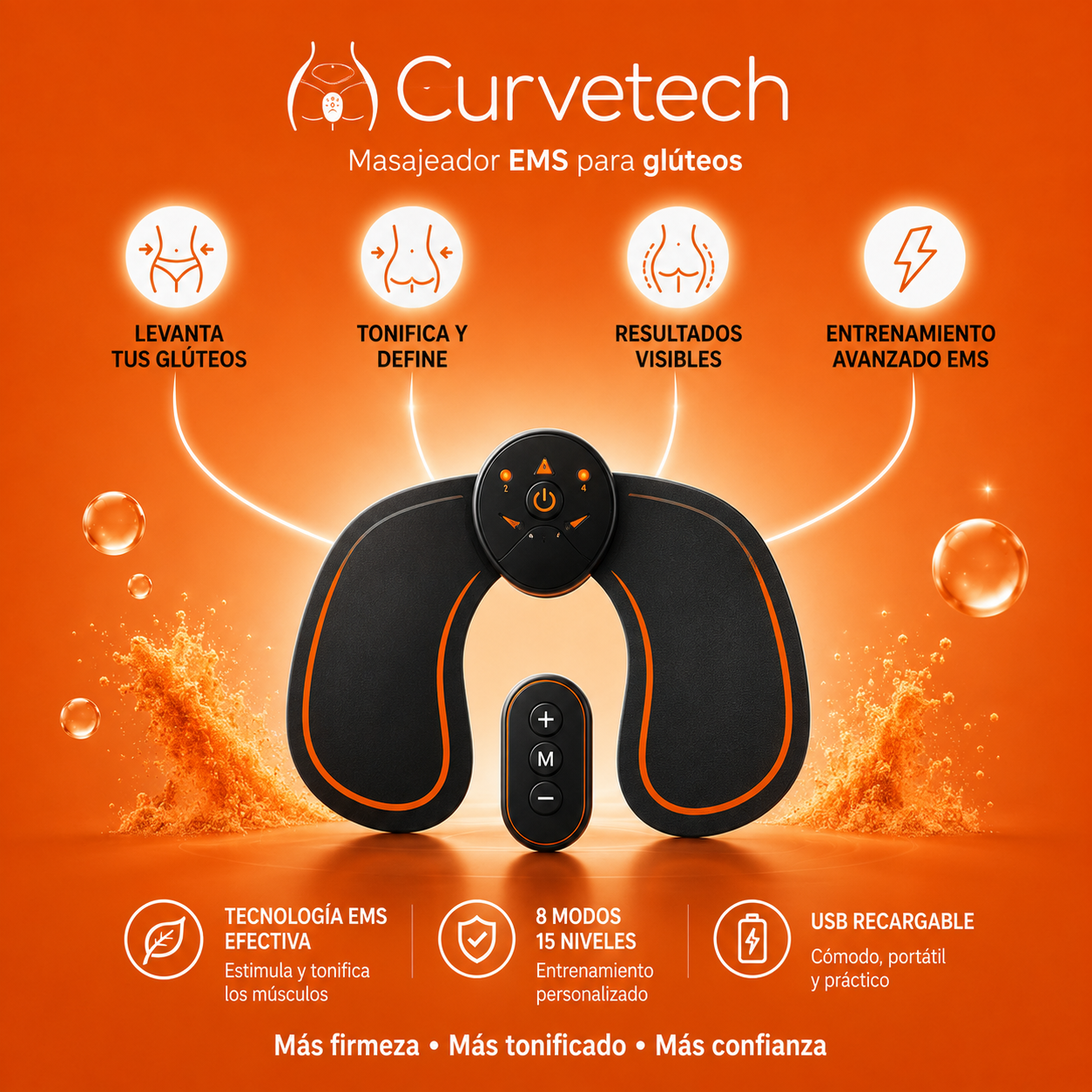 CurveTech™ - Dispositivo de Tonificación y Elevación Glútea con Tecnología EMS