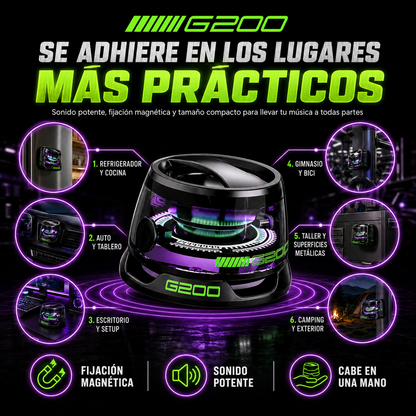 G200 Pro™ | Parlante Bluetooth con Soporte Magnético