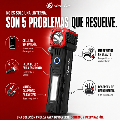 LumiMax™ – Linterna Compacta con Iluminación y Soporte Magnético