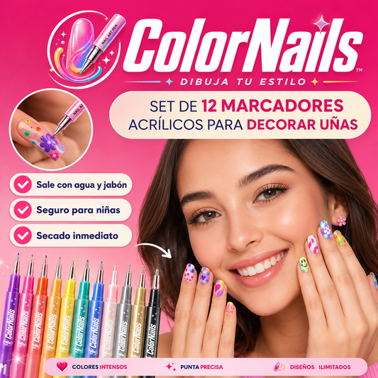 ColorNails™ – Set de 12 marcadores acrílicos para decorar uñas