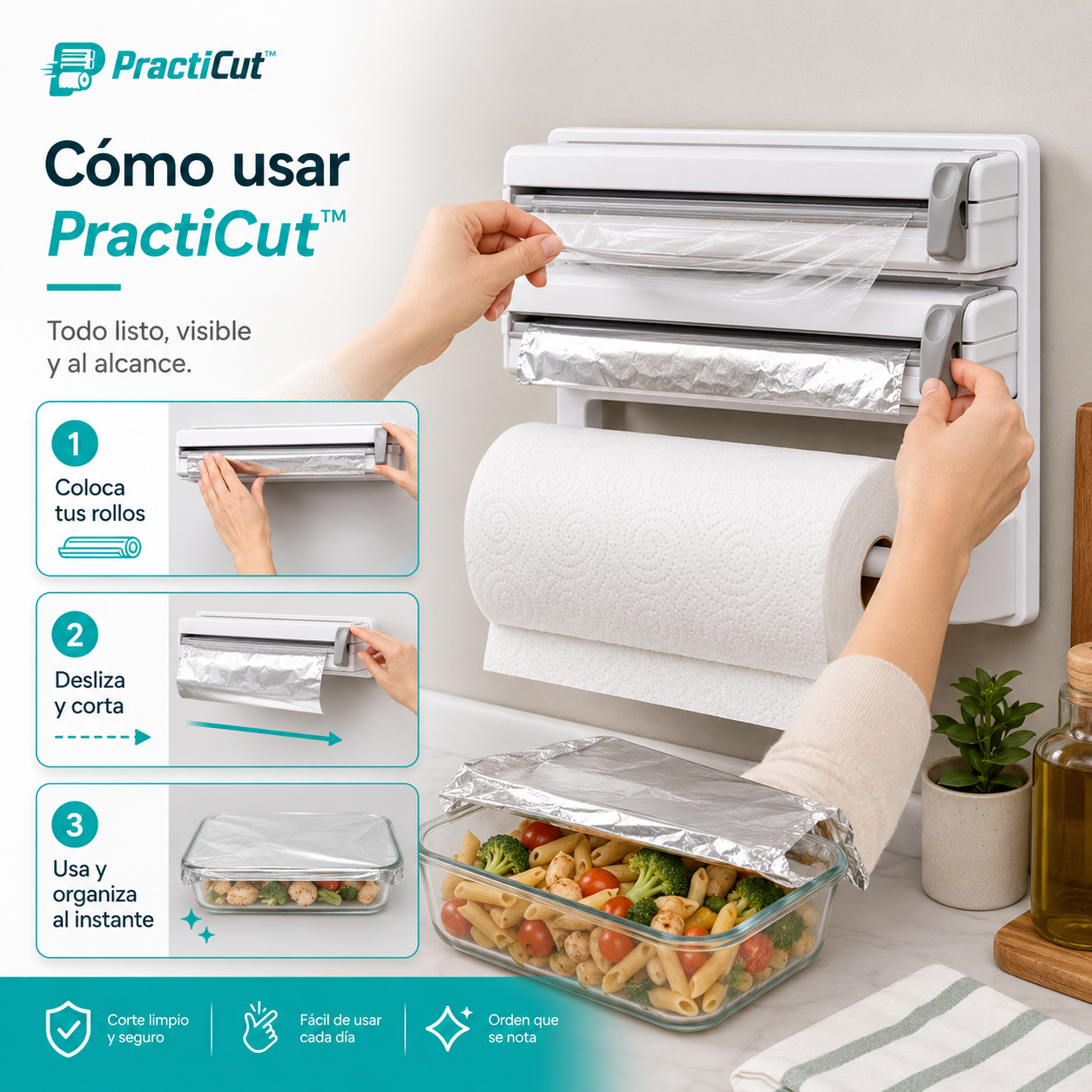 PractiCut™ – Dispensador 3 en 1